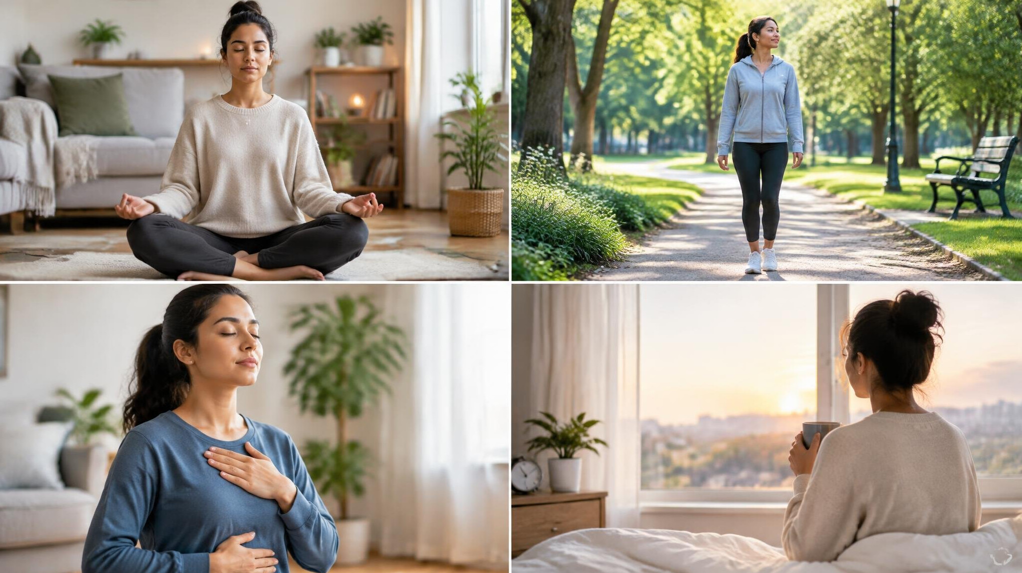 person meditating at home