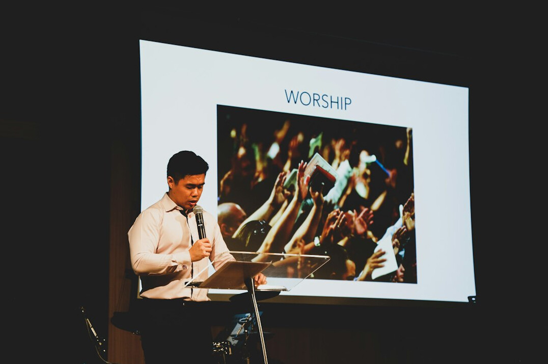 person giving presentation